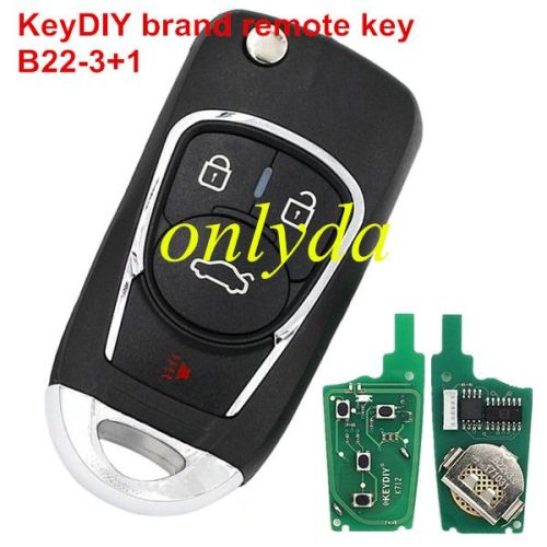 KeyDIY Brand 3+1 button remote key  B22-3+1