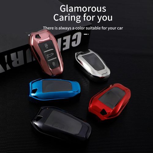 For Citroen TPU protective key case  black or red color, please choose