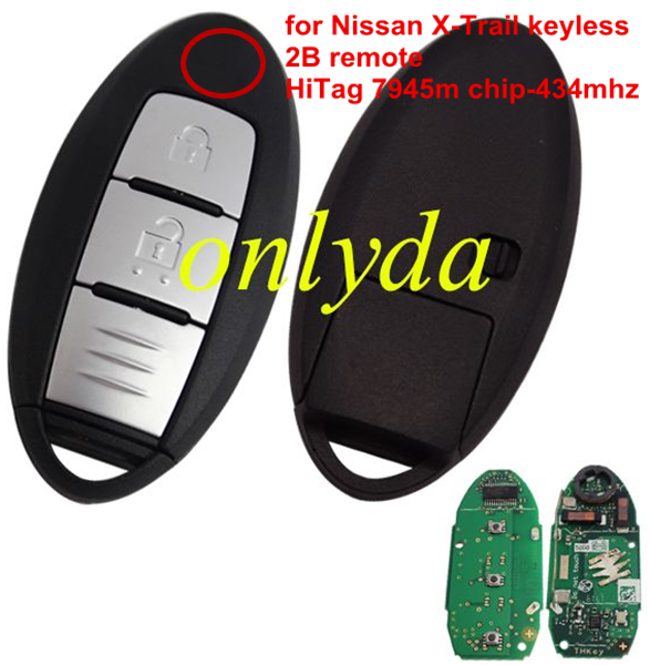 For Nissan 2 button remote keyless for Nissan Micra Juke Leaf Note E12 TIIDA  with 434mhz,with PCF7952 ID46 Chip  FCC: CWTWB1U825 Model: TWB1G662