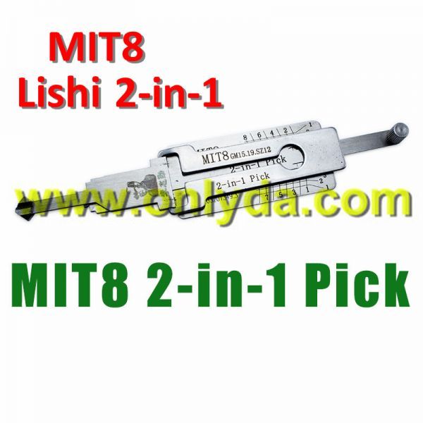For Lishi Mitsubishi,chrylser,chevrolet MIT8lock pick and decoder together  2 in 1used for Mitsubishi,chrylser,chevrolet