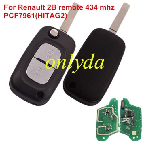For Renault  PCF7961(HITAG2) ID46 Chip 2B remote 434mhz