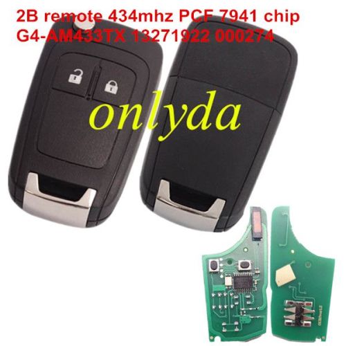 For Vauxhall 2B remote key PCF7941 chip-434mhz  G4-AM433TX 13271922 000274  After market remote