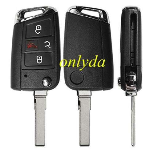 Super Stronger GTL shell  for VW 3+1button remote key blank with HU66 blade
