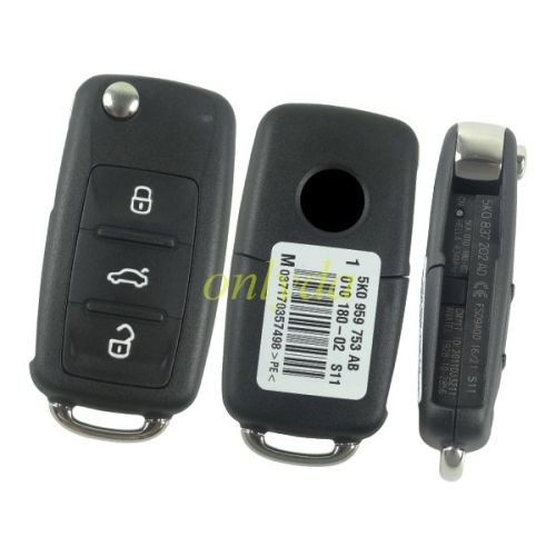 For  VW Sagitar,polo, golf 3 button remote key with  model Number  5K0 959 753AB/5K0 837 202AD with 434mhz