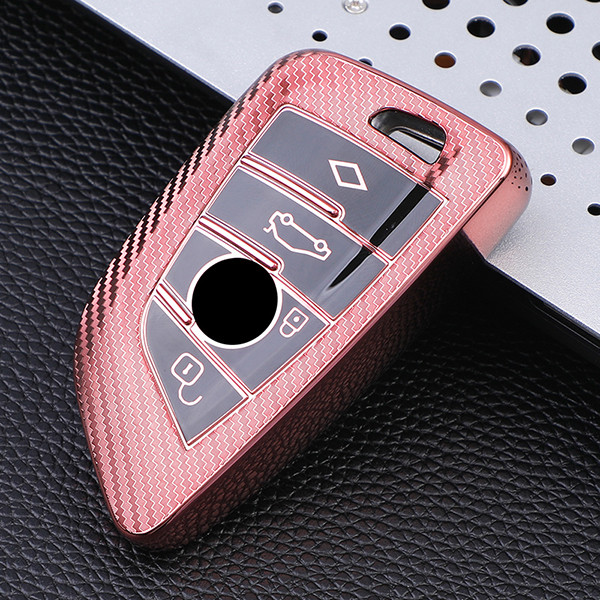 For BMW X5,X6 4 button TPU protecive key case , transparent button，please choose the color