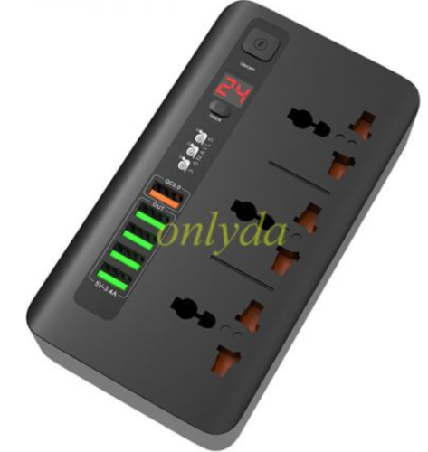 For Multifunctional power strip with timing function，Cable length 2 M