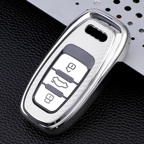 For Audi A4L A6L Q5 3 btton TPU protective key case,Transparent button,  please choose the color