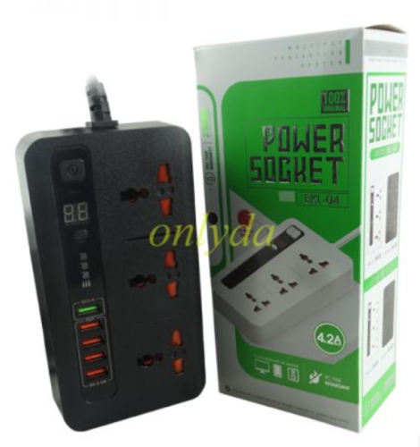 For Multifunctional power strip with timing function，Cable length 2 M