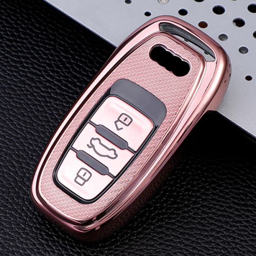For Audi A4L A6L Q5 3 btton TPU protective key case,Transparent button,  please choose the color