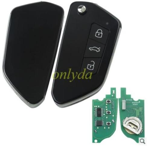 VW style 3 button remote key B33 for KDX2 and KD MAX to produce any model rmeote