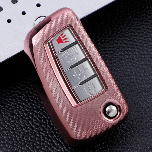 For Nissan 3 button transparent button  TPU protective key case please choose the color