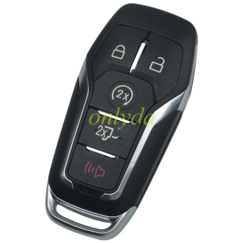 Ford 4+1 button remote key shell with key blade with logo