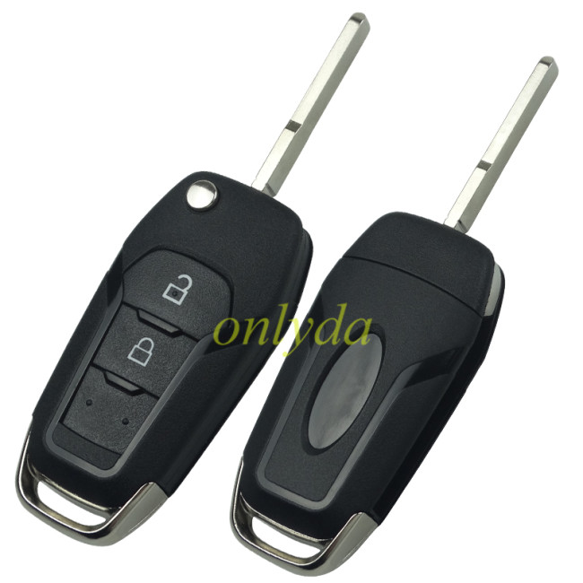 Ford 2 button flip remote key shell with Hu101 blade with logo