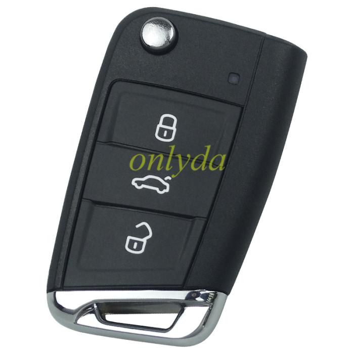 For VW 3 button flip remote key blank with HU162 blade， the pin hole is same as OEM shell