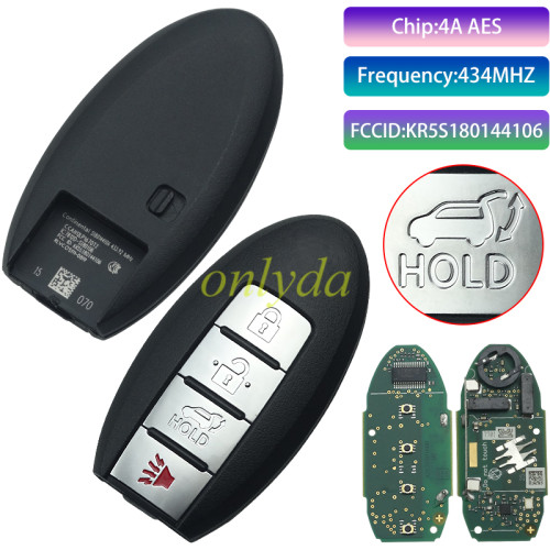 For  Nissan 3+1 button remote key with  4A AES chip with  434mhz      IC:7812D-S180106     FCCID:KR5S180144106   RLVC OS111-0819