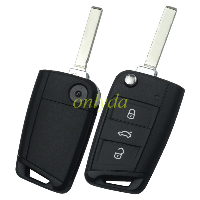 For VW 3 button remote key shell with HU162 blade, the pin hole is same as OEM shell
