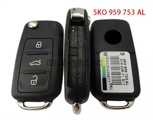 For OEM  VW 3 button remote key  with 434mhz Model Number is 5KO-959-753-AF