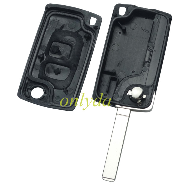 For  Peugeot 2 button modified remote key blank with VAT2 Blade