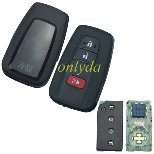 UK Smart for Toyota COROLLA 2+1 button remote key with 434mhz with FSK with AES 4A chip