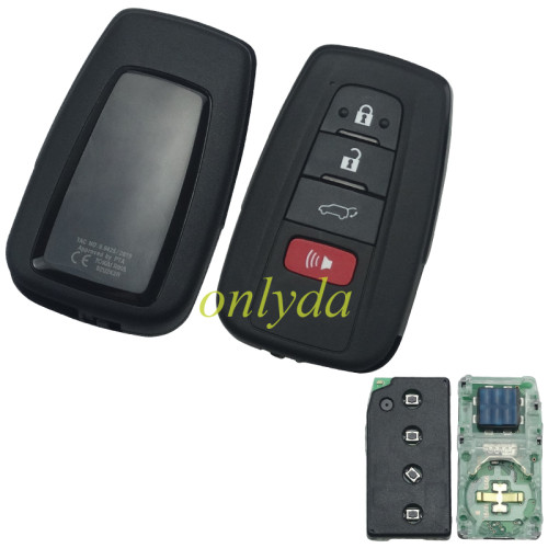 UD Smart for Toyota COROLLA  3+1 button remote key with 434mhz with FSK with AES 4A chip