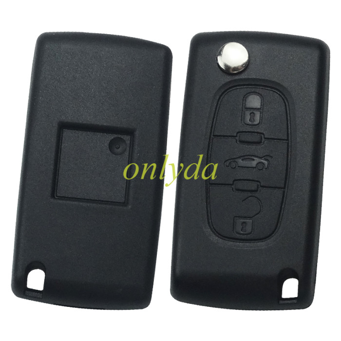 For  Peugeot 0536 3 Button Flip  Remote Key with 46 chip PCF7961chip FSK model  with VA2 and HU83 blade, please choose the key shell