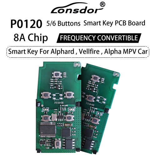 For Lonsdor P0120 smart key  with 8A chip  Alphard, Vellfire,Alpha MPV Car