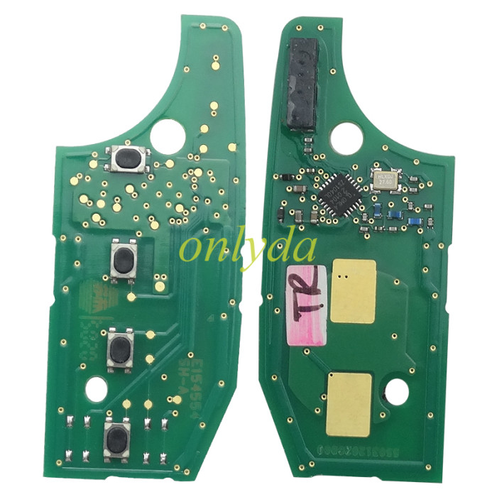 For Fiat 4 button flip remote key with with electronic PCF7938 4A  chip 434mhz  with original PCB and after market keys shell
