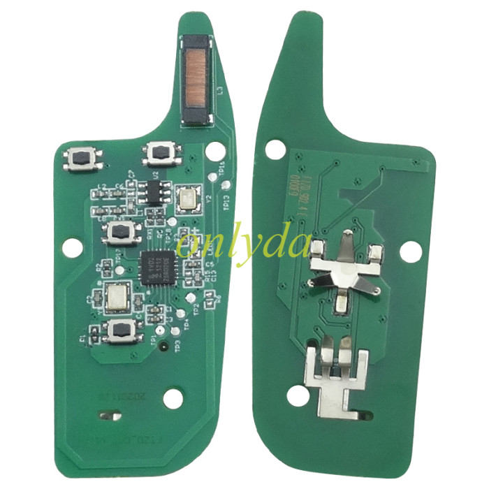 For Ford 3+1 button remote key with Hitag pro chip-902MHZ with HU101 blade FCCID:N5F-A08TDA made in China