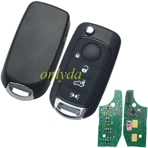 For Fiat 4 button flip remote key with with electronic PCF7938 4A  chip 434mhz  with original PCB and after market keys shell