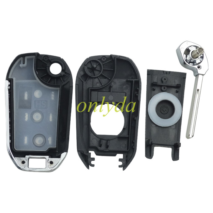For Peugeot 3 button remote key with Slider Door 434mhz FSK  with AES 4A  chip Peugeot 308 ，4008 Citroen C3 C5 C6 ,  Flip Key 08454610 HUF8435  2015DJ2893  PN:9809825177