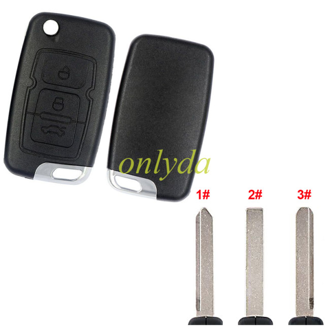 For Geely 3 button remote key blank,please choose the blade