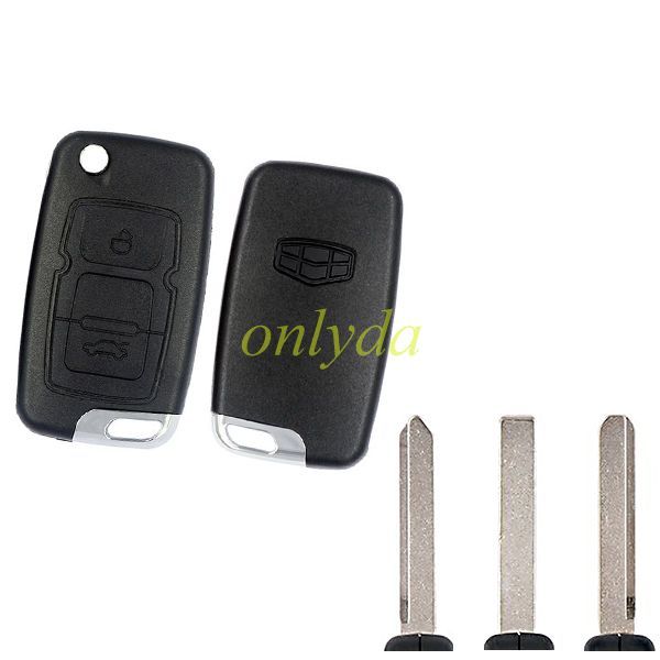 For Geely 2 button remote key blank,please choose the blade