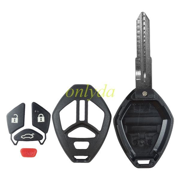 For Mitsubishi remote key shell with 4 button with left blade