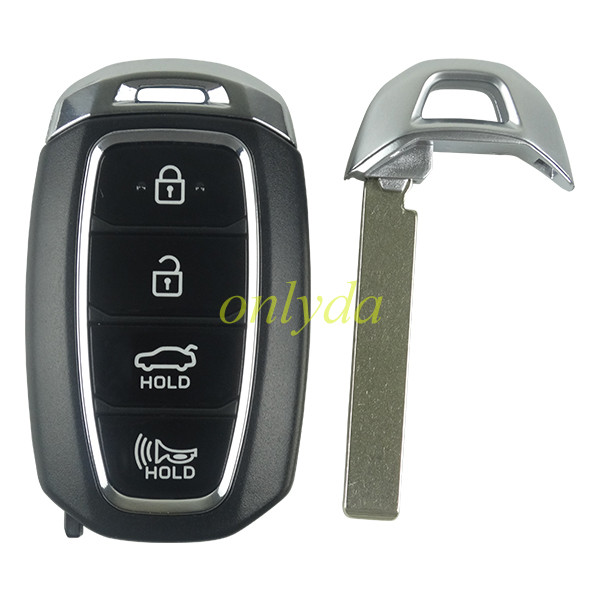 For Hyundai 4 button remote key blank with emmergency key blade( without LO)