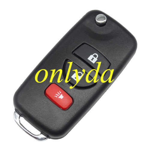 For Nissan 3 button modified remote key blank without buttons pad
