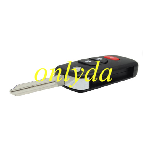 For Nissan 3 button modified remote key blank without buttons pad