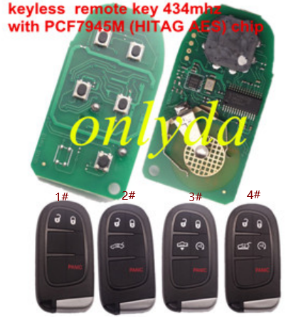 For keyless  remote key with 434mhz with PCF7945M (HITAG AES) chip