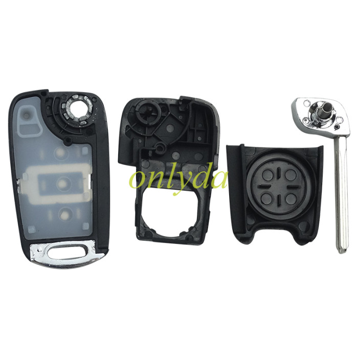 For Hyundai 3 button flip remote key shell with  Hold   button