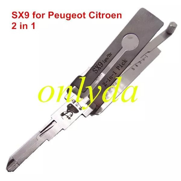 For SX9 Lishi 2 in 1 decode and lockpick for Peugeot Citroen only for ignition lock
