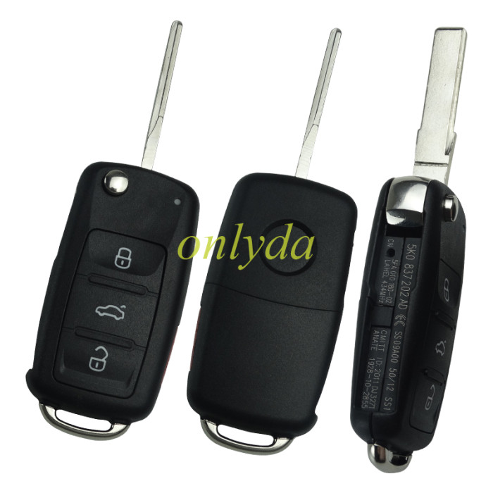 For VW 3+1 button remote key  blank new modile after 2011