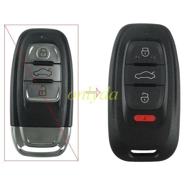 For Audi 4button modify remote key shell, the button is very soft