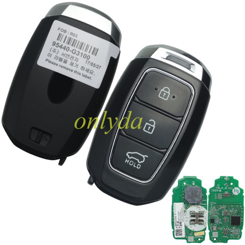 OEM Hyundai 3 button smart keyless remote key with 434mhz 8A chip Proximity Key FCCID : 95440-G3100 PN number : SYEC3F0B1608