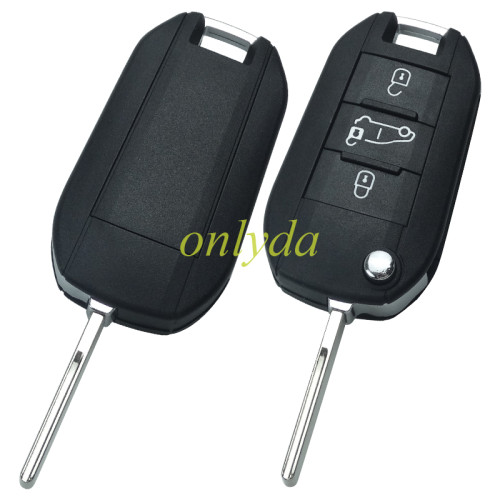 For  peugeot  3 button remote key blank with VA2  blade