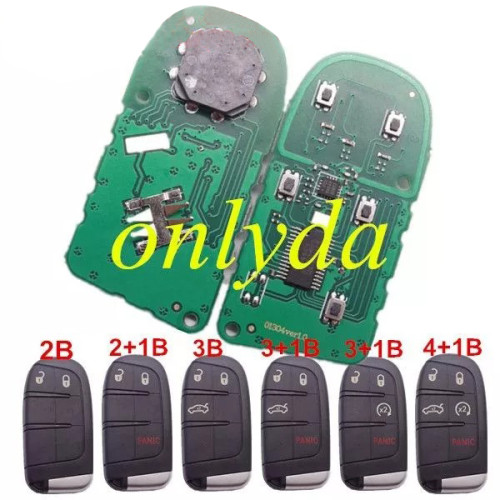 For keyless remote key 434mhz- PCF7945/7953   HITAG2 chip with 2/2+1/3/3+1/4+1 button key shell