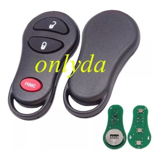 For Chrysler remote  3 b 315mhz/433MHZ we have two model;  FCCID-- GQ43VT9T FCCID-- GQ43VT17T You need  choose the FCCID