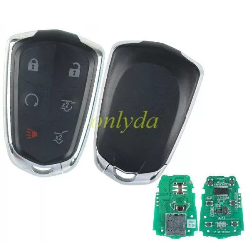 For Cadillac smart keyless 6 button remote key with 315mhz FCC ID: HYQ2AB /434mhz FCC ID: HYQ2EB 2015-2020 Escalade  GM # 13580812, 13594028, 13598511, 13510242 13580794, 13594029