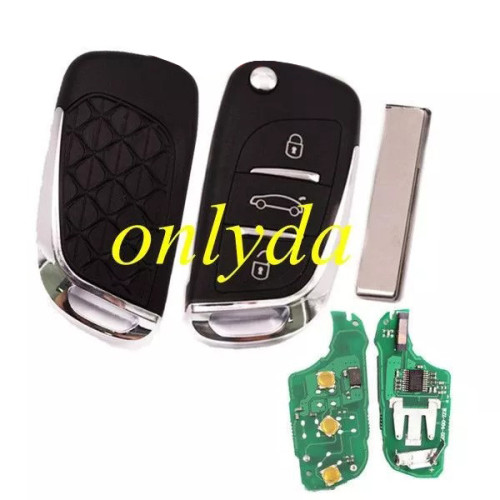 For Citroen DS  3 button remote key with 434mhz FSK model  with PCF7941 chip HELLA 5FA010 354-10 9805939580 00 CMIID2014DJ0339 Original PCB+  aftermarket shell