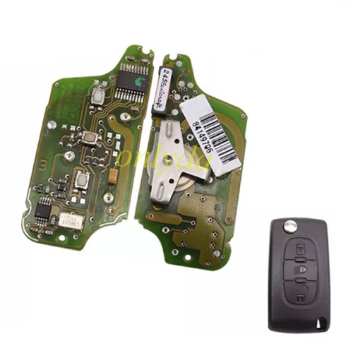 For OEM Citroen 3 Button Flip  Remote Key with 434mhz  (battery on PCB) with FSK model  with 46 chip with VA2 and HU83 blade , please choose the key shell