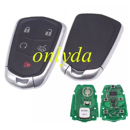 For Cadillac smart keyless 4+1 button remote key with 315mhz