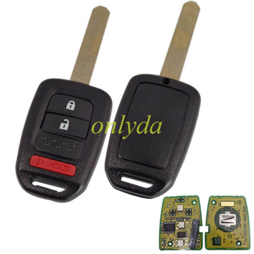 For Honda 2+1 button remote key with 434MHZ with chip 47-7961XTT inside